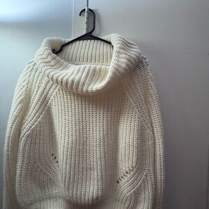 Moon & Madison Cream Turtleneck Knit Sweater - Women